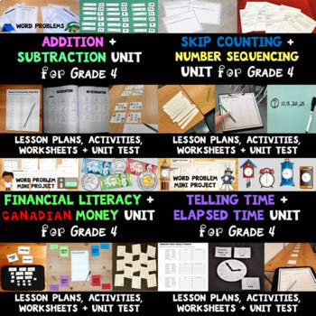 Preview of Grade 4 Canadian Math Unit Bundle - BC/Ontario Curriculum