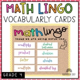 Grade 4 Math Vocabulary cards / Maths language / Australia