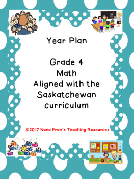 Preview of Grade 4 Math Year Plan Aligned with Saskatchewan Outcomes