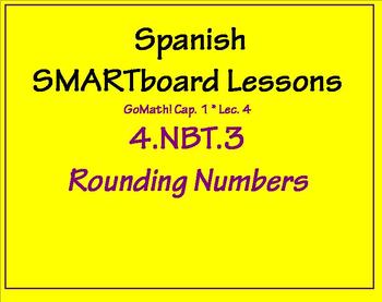 Preview of Grade 4 Math in Spanish - 4.NBT.3  Round Numbers