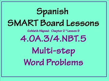 Preview of Grade 4 Math in Spanish - 4.NBT.5  Multi-step Word Problems