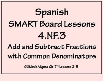 Preview of Grade 4 Math in Spanish 4.NF.3C  Add and Subtract Mixed Numbers