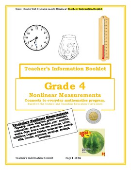 Preview of Grade 4 Maths Unit 6: Measurements (Nonlinear).