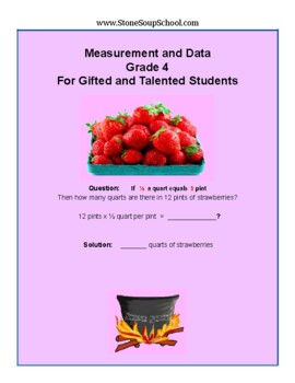 Preview of Grade 4, CCS: Measurement/Data for Gifted and Talented Students
