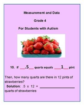 Preview of Grade 4, CCS: Measurement/ Data for Students with Autism