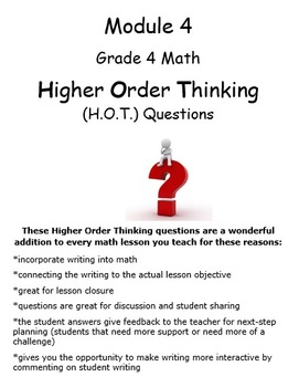 Preview of Grade 4 Math Module 4 Higher Order Thinking (HOT) Questions/Writing Prompts!