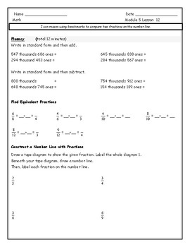 Preview of Grade 4 Module 5 Math Worksheets