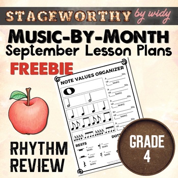 Preview of Grade 4 Music Plans - Rhythm Review September Back to School Music First Day
