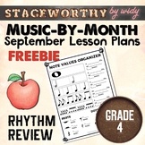 Grade 4 Music Plans - Rhythm Review September Back to Scho