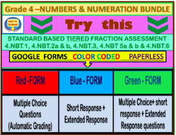 Preview of Grade-4-NUMBERS & NUMERATION BUNDLE (4.NBT.1-6) TIERED, GOOGLE FORMS ASSESSMENT