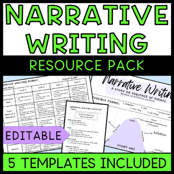 Preview of Grade 4 Narrative Writing Pack with Rubric - Ontario
