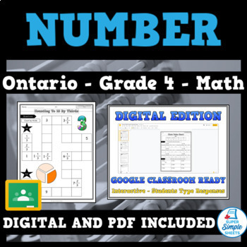 Preview of Grade 4 - New Ontario Math Curriculum 2020 - Number - GOOGLE AND PDF