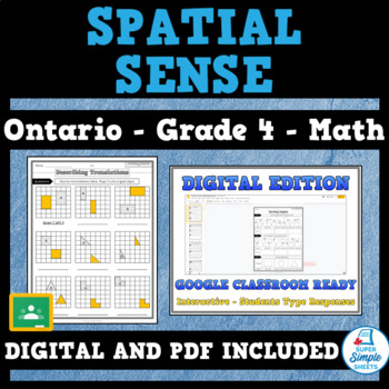 Preview of Grade 4 - New Ontario Math Curriculum 2020 - Spatial Sense - GOOGLE AND PDF