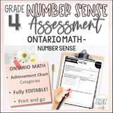 Grade 4 Number Sense Assessment Ontario Math Fully Editable