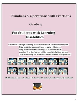 Preview of Grade 4, Numbers/ Operations w/ Fractions for Learning Challenged