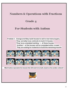 Preview of Grade 4 CCS, Numbers/ Operations w/ Fractions for students with Autism