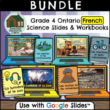 Preview of Grade 4 Ontario FRENCH SCIENCE Workbooks and Slides