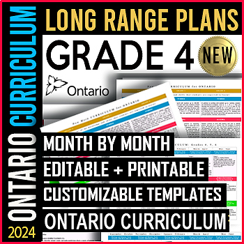 Preview of Grade 4 Ontario Long Range Plans 2024 | Editable | Printable | Curriculum SALE!