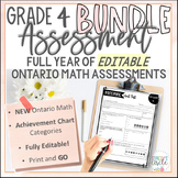Grade 4 Ontario Math Assessment Bundle Fully Editable
