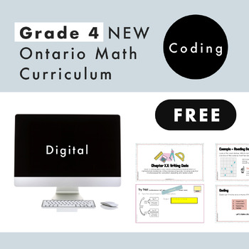 Preview of Grade 4 Ontario Math FREE - Coding Curriculum - Digital Google Slides+Form