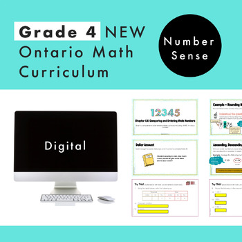 Preview of Grade 4 Ontario Math - Number Sense - Digital Google Slides + Form
