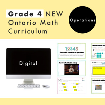 Preview of Grade 4 Ontario Math - Operations Curriculum - Digital Google Slides+Form