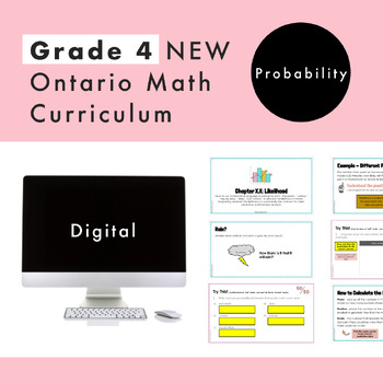 Preview of Grade 4 Ontario Math - Probability - Digital Google Slides + Form