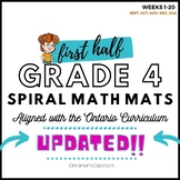 Grade 4 Ontario Math  | Spiral Math Mats | Weeks 1-20