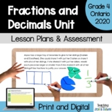 Grade 4 Fractions and Decimals Unit - Ontario Math 2020 - 