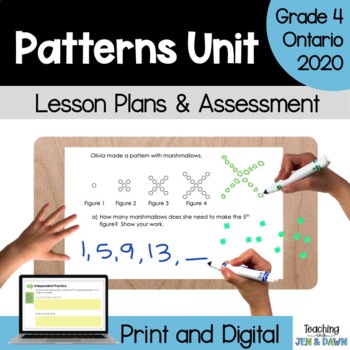 Preview of Grade 4 Patterning Unit - Ontario Math 2020 - PDF and Slides