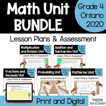 Preview of Grade 4 Math Unit Bundle - Ontario 2020 Curriculum - PDF and Google Slides