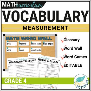 Preview of Measurement Activities | Vocabulary | Metric Units, Classifying Angles and Area