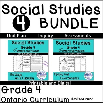 Preview of Grade 4 Ontario Social Studies BUNDLE   Strand A & B complete units 2023
