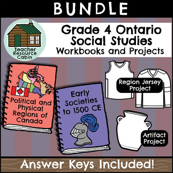 Preview of Grade 4 Ontario Social Studies Workbook Bundle