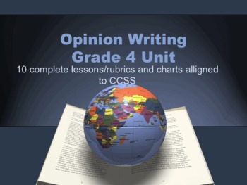 Preview of Grade 4 Opinion Writing Unit/  10 great lessons aligned CCSS