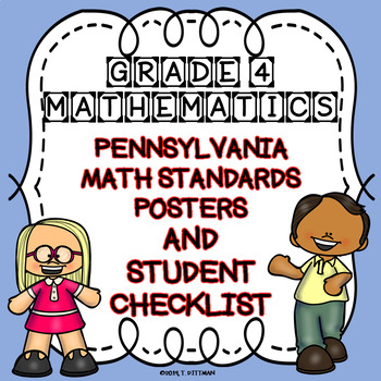 Preview of Grade 4 Pennsylvania Math Standards Posters and Student Recording Sheets