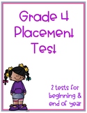 4th Grade Math Placement Test - Beginning and End of Year 