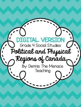 Preview of Grade 4 Political & Physical Regions of Canada DIGITAL Activities