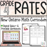 Grade 4 Rates Ontario Math Digital Slides | Worksheets | A