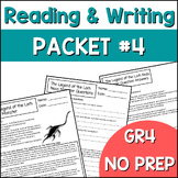 Grade 4 Reading Comprehension Packet #4- 20 Stories w/Ques