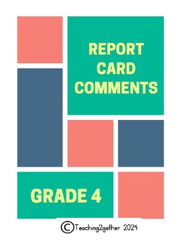 Preview of Ontario Report Card Comments - Grade 4 (2024)
