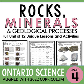 Preview of Grade 4 ONTARIO Science Inquiry Unit - Rocks, Minerals & Geological Processes