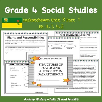 Preview of Grade 4 Saskatchewan Social Studies Unit 3 Part 1 PA 4.1, 4.2