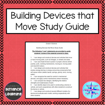 Preview of Grade 4 Science Alberta - Building Devices that Move Study Guide