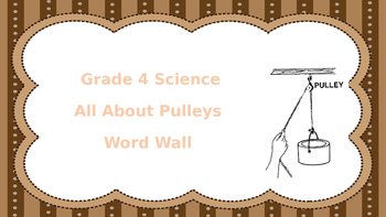 Preview of Grade 4 Science: Pulleys Word Wall
