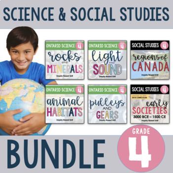 Preview of Grade 4 | Science and Social Studies Full Year Bundle | Ontario Curriculum