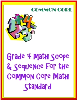 Preview of Grade 4 Scope and Sequence for the Common Core Standard