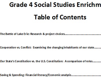 Preview of Grade 4 Social Studies Enrichment Activities