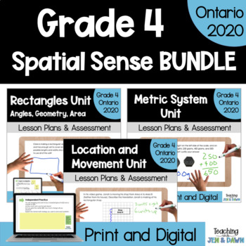 Preview of Grade 4 Spatial Sense BUNDLE - Ontario Math 2020 - PDF and Google Slides