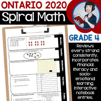 Preview of Grade 4 Spiral Math with Distance Learning (New Ontario Math Curriculum 2020)